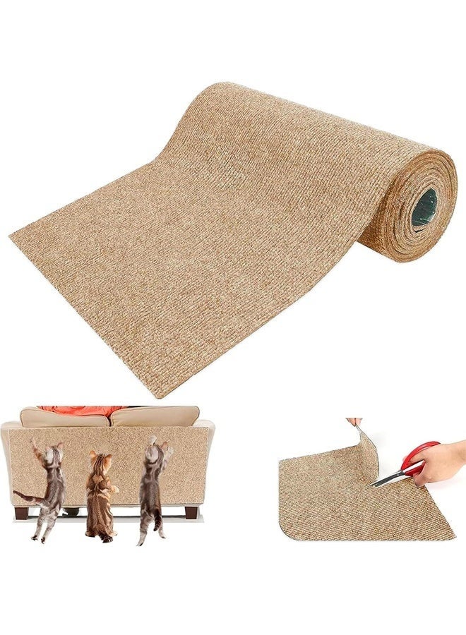 Arabest Cat Scratching Mat,Sofa Cat Scratch Protector,Anti Scratch Cat Furniture Protectors,Self-Adhesive Climbing Cat Scratcher for Protecting Furniture and Wall from Cat Scratching(Khaki, 100cm x 60cm) - Image 1